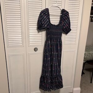 Hill House Navy Floral Long Sleeve Dress